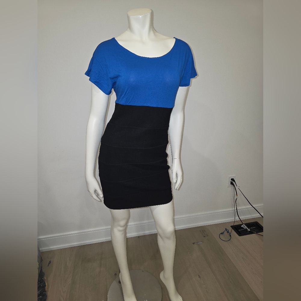 Dunnes Blue and Black Bandage Mini Dress